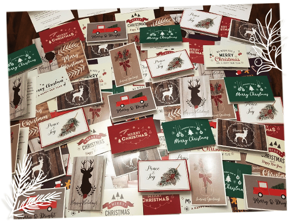 image of many christmas cards written and delivered by an Mx'er