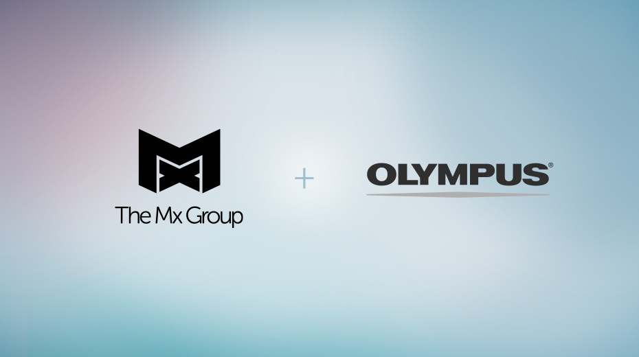Logos for The Mx Group and Olympus