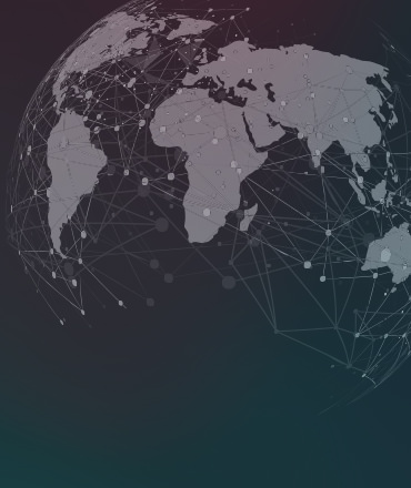 connected globe with lines and dots